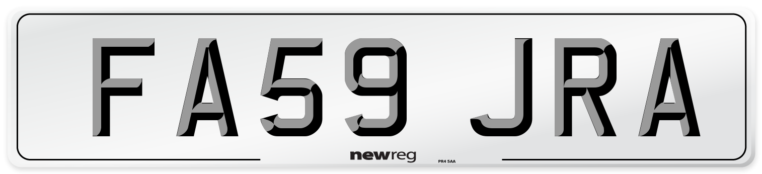 FA59 JRA Number Plate from New Reg